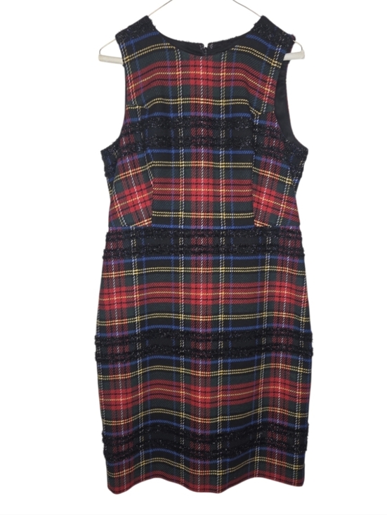 J. Crew Dresses & Skirts - J Crew Stewart Tartan Holiday Plaid Lurex Stripe Shift Dress Size 12